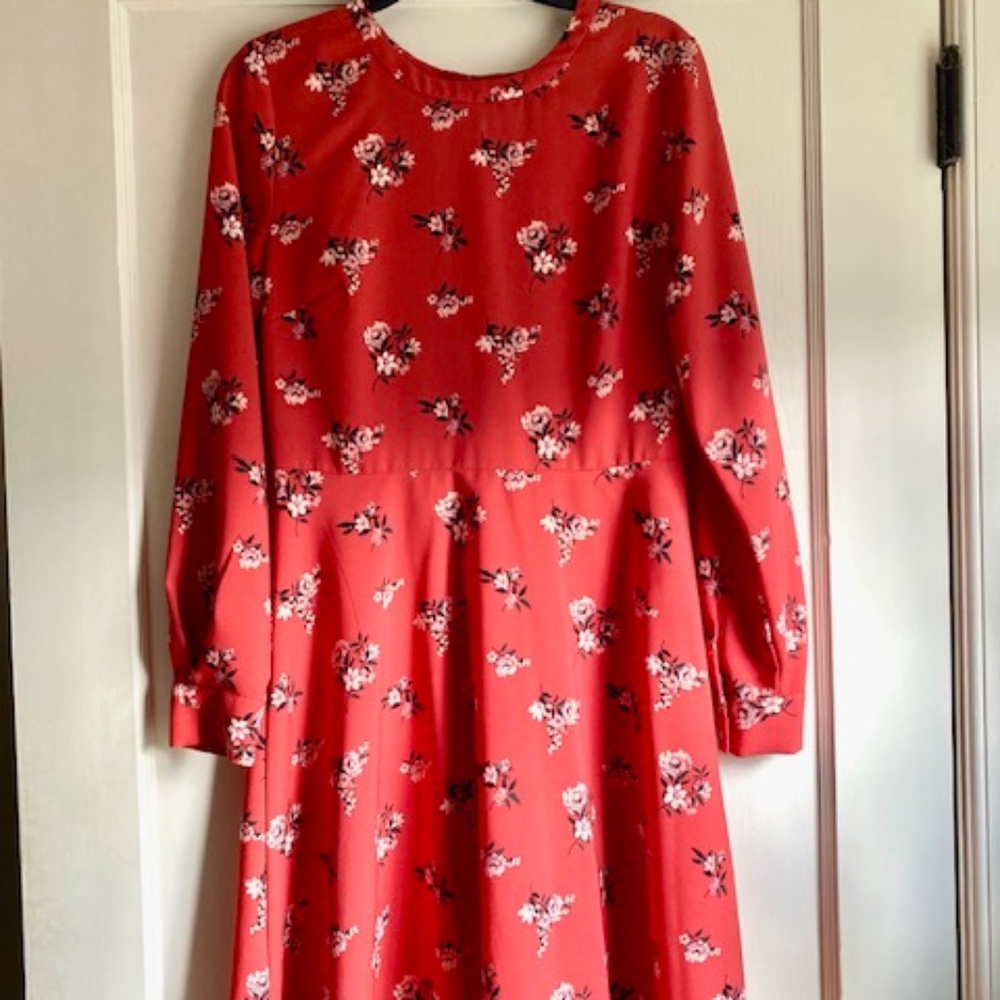 LOFT Women's Pink Cherry Blossom Dress - Size Small
